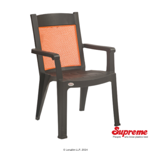 Supreme Furniture Kingdom Plastic Chair (Black/Orange) Front Angle View