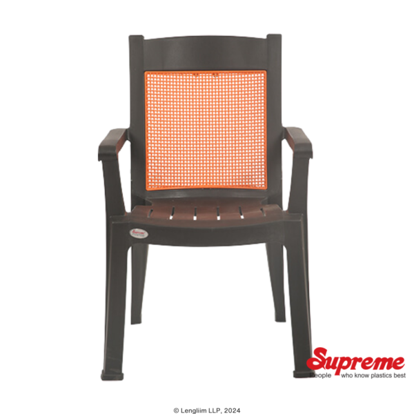 Supreme Furniture Kingdom Plastic Chair (Black/Orange) Front View