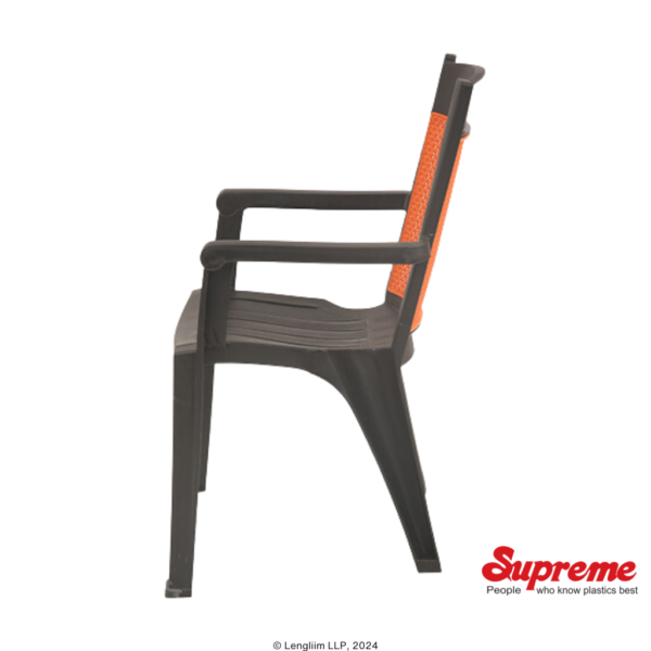 Supreme Furniture Kingdom Plastic Chair (Black/Orange) Side View