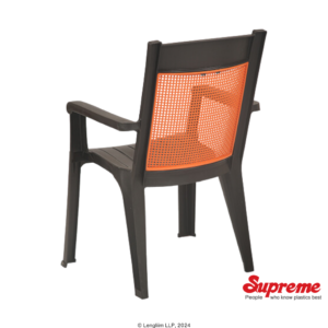 Supreme Furniture Kingdom Plastic Chair (Black/Orange) Back Angle View