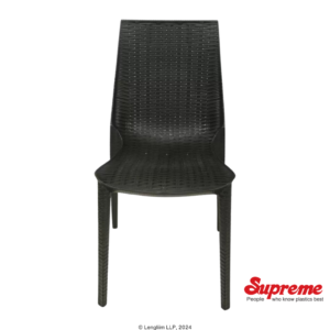 Supreme Furniture Lumina Plastic Chair (Rattan, Black) Front View