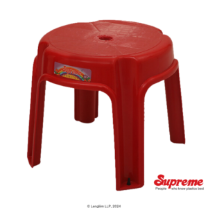 Supreme Furniture Maxi Low Height Plastic Stool (Red) Front Angle View