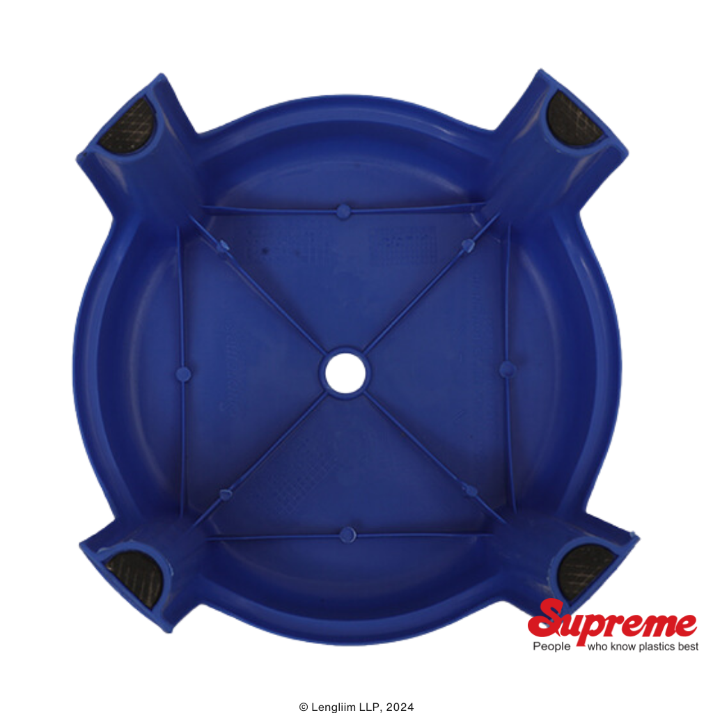 Supreme Furniture Mini Low Height Plastic Stool (Blue) Bottom View