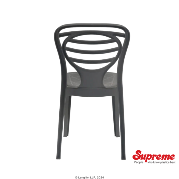 Supreme Furniture Oak Plastic Chair (Black) Back View