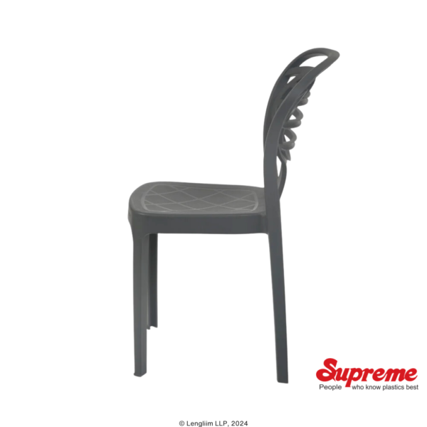 Supreme Furniture Oak Plastic Chair (Black) Side View