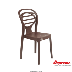 Supreme Furniture Oak Plastic Chair (Globus Brown) Company Front Angle View