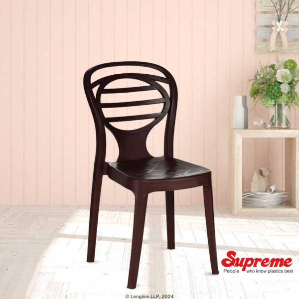 Supreme Furniture Oak Plastic Chair (Globus Brown) Company Marketing View