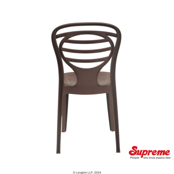 Supreme Furniture Oak Plastic Chair (Globus Brown) Company Back View