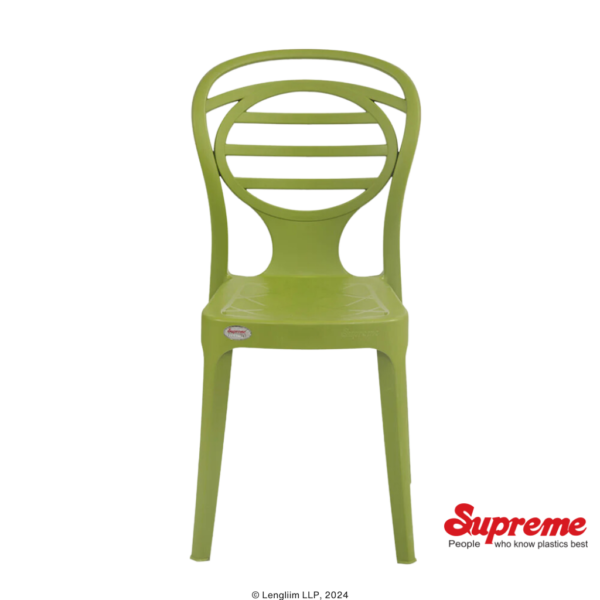 Supreme Furniture Oak Plastic Chair (Mehandi Green) Front View