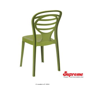 Supreme Furniture Oak Plastic Chair (Mehandi Green) Back Angle View