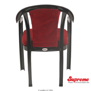 Supreme Furniture Ornate Plastic Chair (Black/Red) Back View