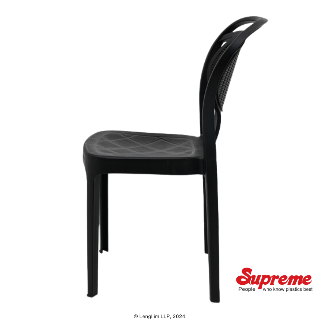 Supreme Furniture Pine Plastic Chair (Black) Company Side View