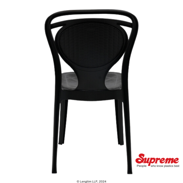 Supreme Furniture Pine Plastic Chair (Black) Company Back View