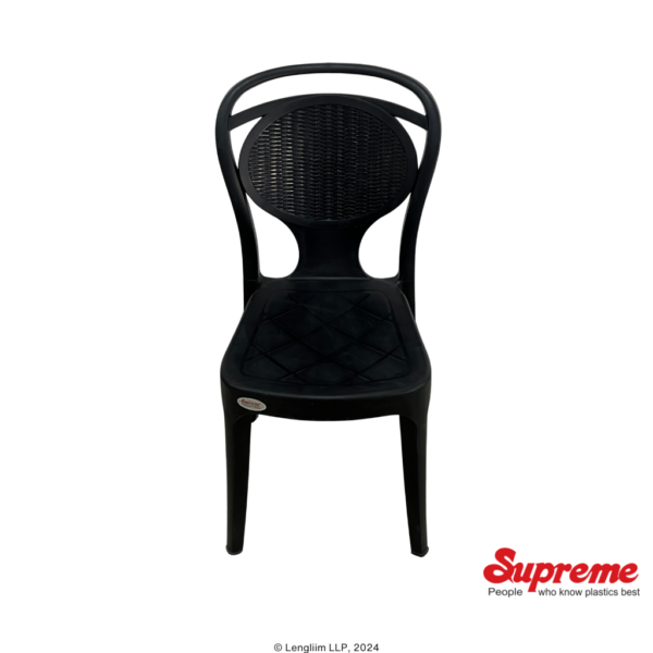 Supreme Furniture Pine Plastic Chair (Black) Front Top View