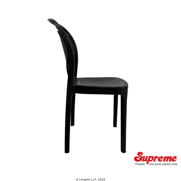 Supreme Furniture Pine Plastic Chair (Black) Side View