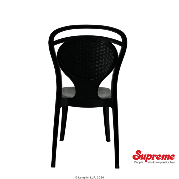 Supreme Furniture Pine Plastic Chair (Black) Back View