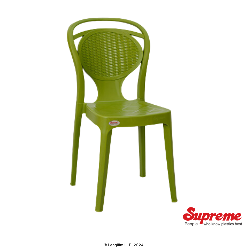 Supreme Furniture Pine Chair (Mehandi Green) Front Angle View