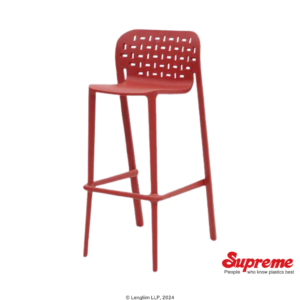 Supreme Furniture Pub High Chair (Coke Red) Front Angle View