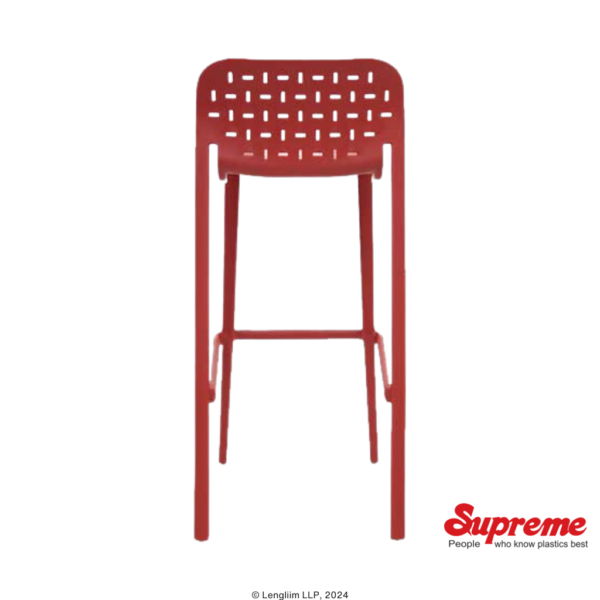 Supreme Furniture Pub High Chair (Coke Red) Back View