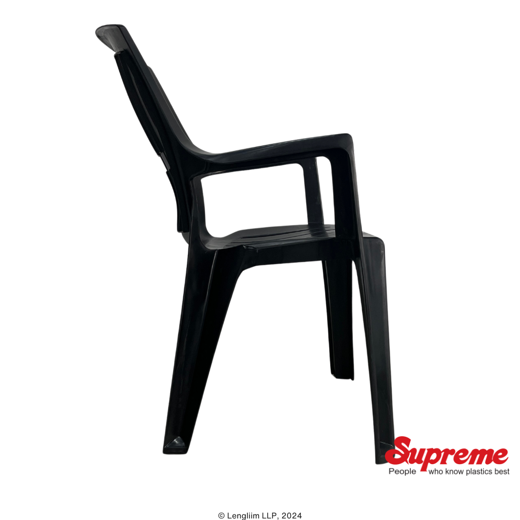 Supreme Furniture Turbo Plastic Chair (Black) Side View