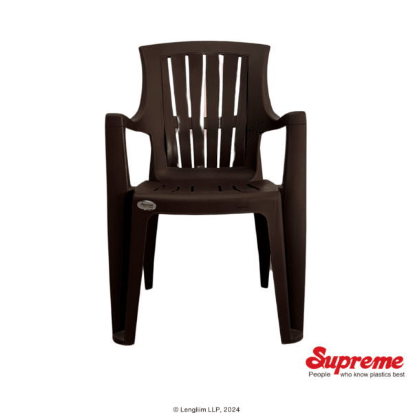Supreme Furniture Turbo Plastic Chair (Globus Brown) Front View