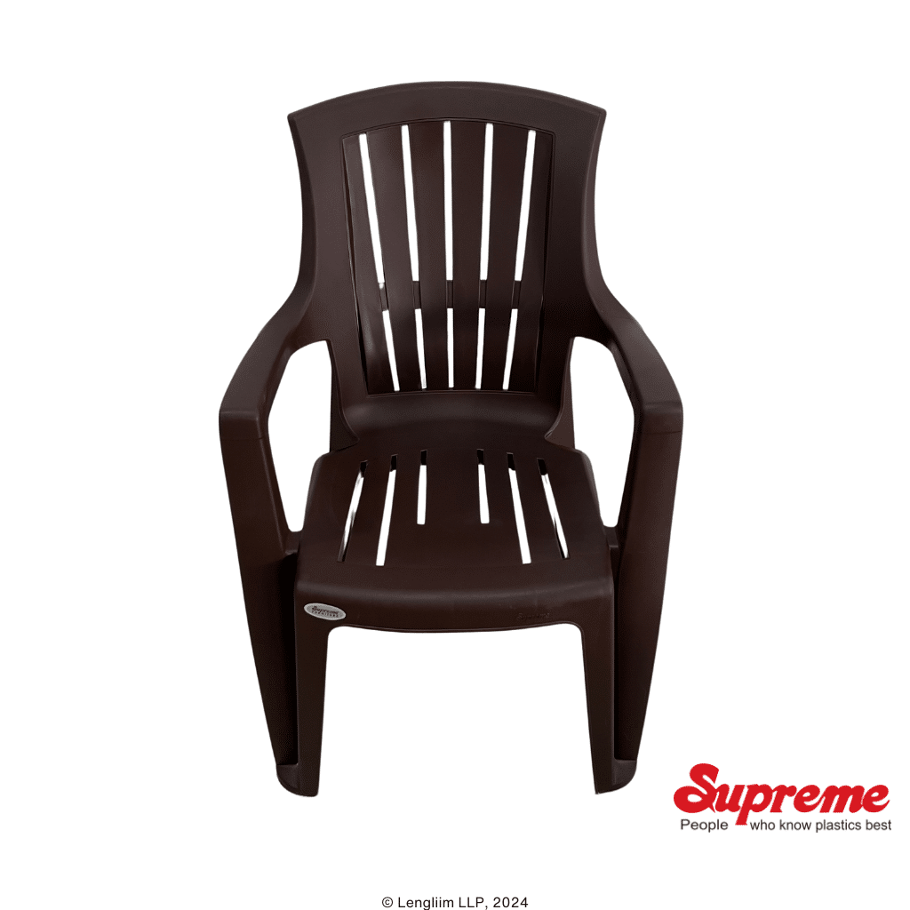 Supreme Furniture Turbo Plastic Chair (Globus Brown) Front Top View