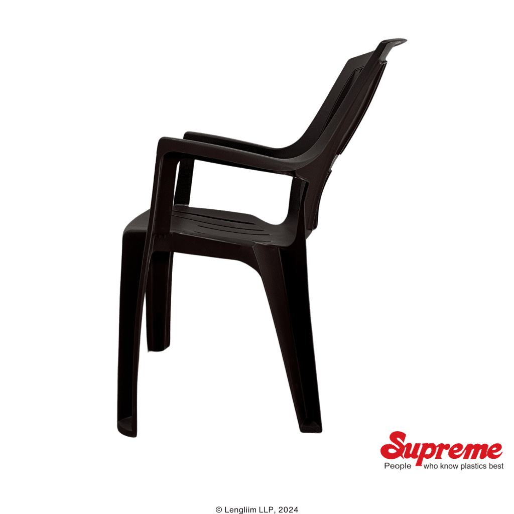 Supreme Furniture Turbo Plastic Chair (Globus Brown) Side View