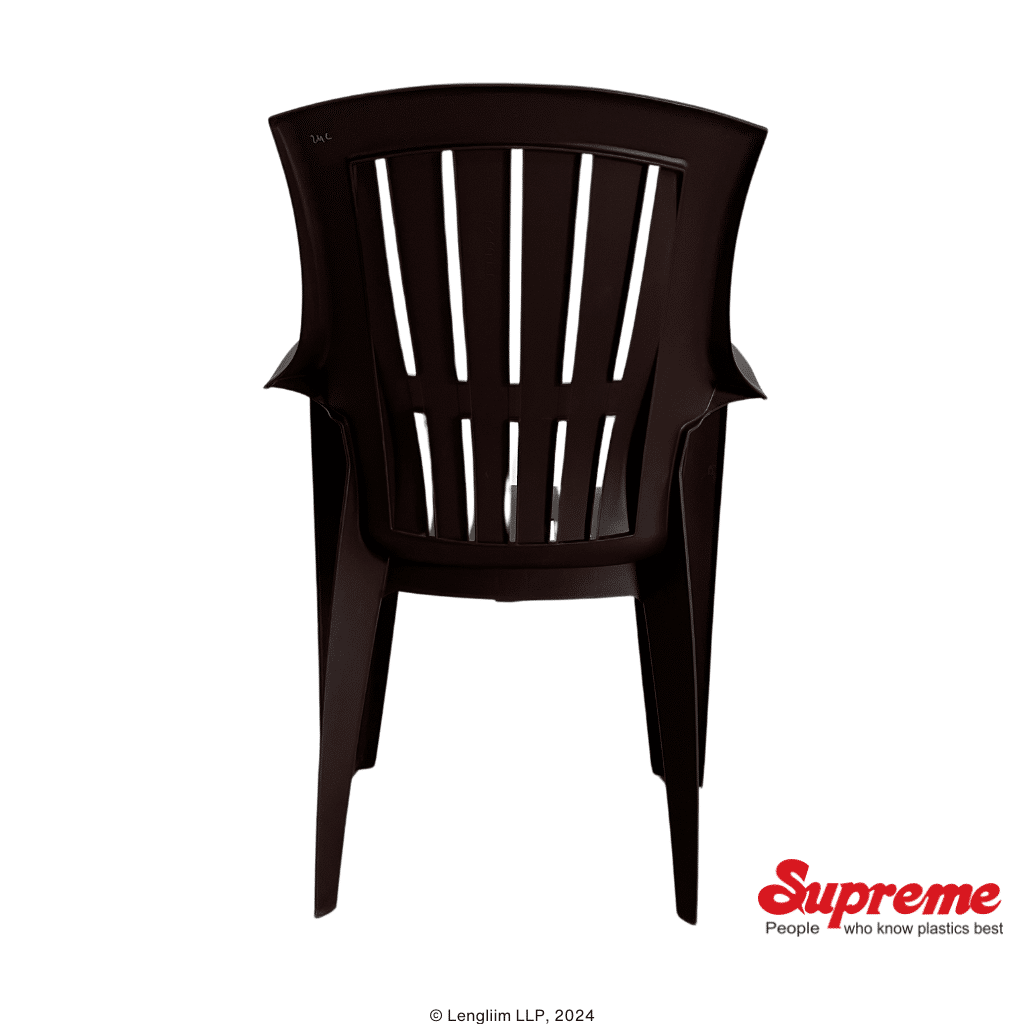 Supreme Furniture Turbo Plastic Chair (Globus Brown) Back View