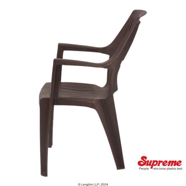 Supreme Furniture Turbo Plastic Chair (Globus Brown) Company Side View