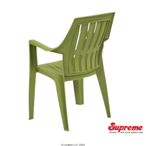 Supreme Furniture Turbo Plastic Chair (Mehendi Green) Company Back Angle View