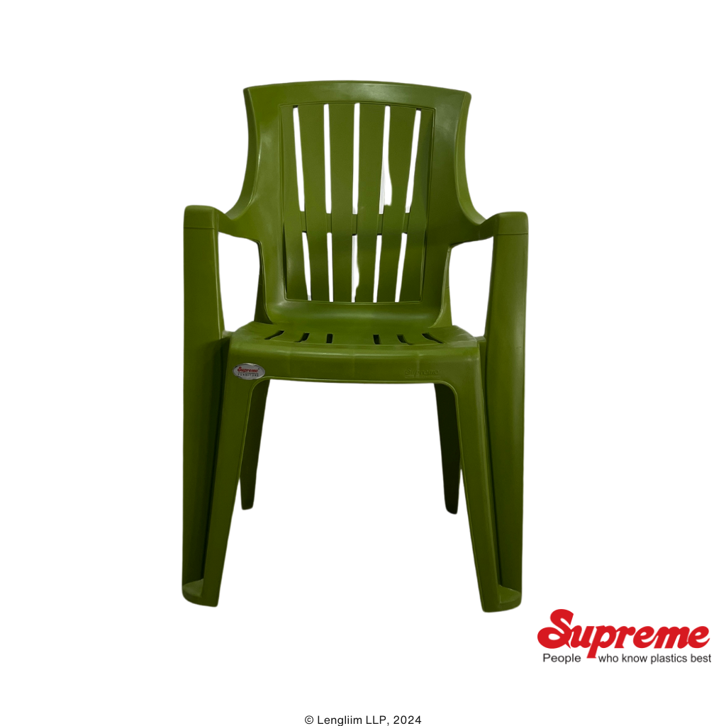 Supreme Furniture Turbo Plastic Chair (Mehendi Green) Front View