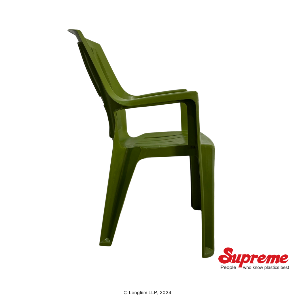Supreme Furniture Turbo Plastic Chair (Mehendi Green) Side View