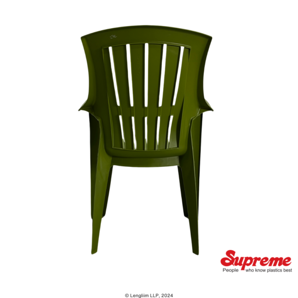 Supreme Furniture Turbo Plastic Chair (Mehendi Green) Back View