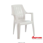 Supreme Furniture Turbo Plastic Chair (Milky White) Company Front Angle View