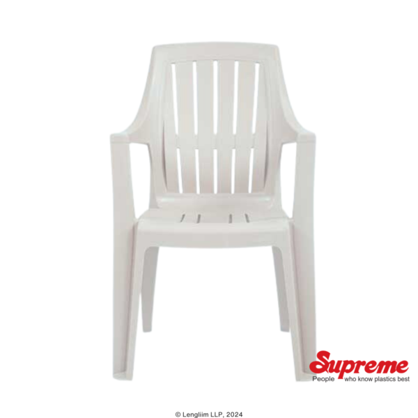 Supreme Furniture Turbo Plastic Chair (Milky White) Company Front View