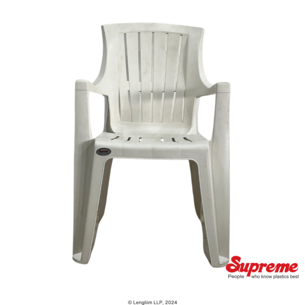 Supreme Furniture Turbo Plastic Chair (Milky White) Front View