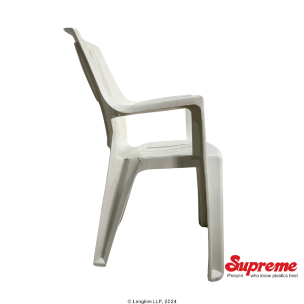 Supreme Furniture Turbo Plastic Chair (Milky White) Side View