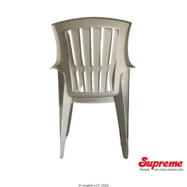 Supreme Furniture Turbo Plastic Chair (Milky White) Back View