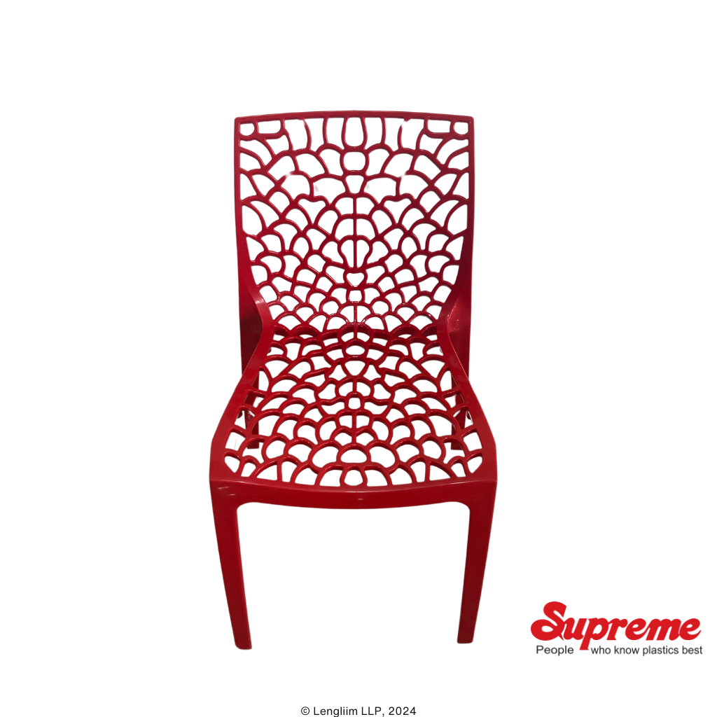 Supreme Furniture Web Plastic Chair (Coke Red) Front Top View