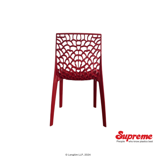 Supreme Furniture Web Plastic Chair (Coke Red) Back View
