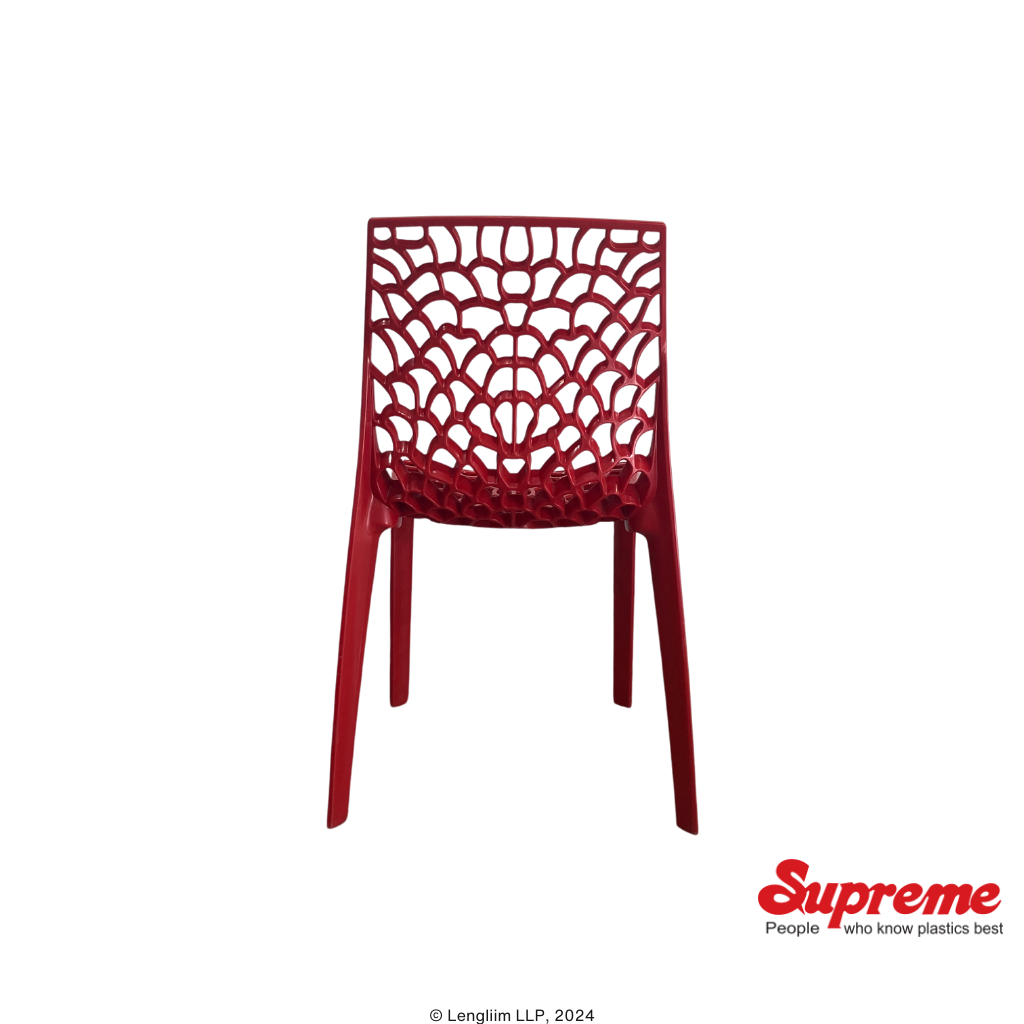 Supreme Furniture Web Plastic Chair (Coke Red) Back View