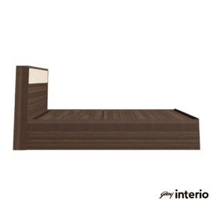 Godrej Interio Casablanca King Size Bed (Half Hydraulic Storage, Dark Walnut) Side View