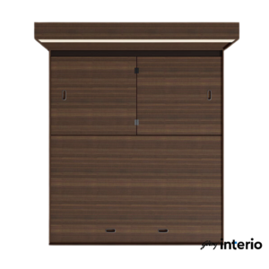 Godrej Interio Casablanca King Size Bed (Half Hydraulic Storage, Dark Walnut) Top View