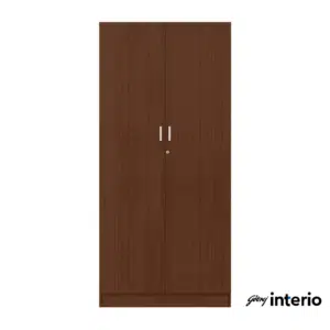 Godrej Interio Genesys 2 Door Wardrobe (Dark Walnut) Front View