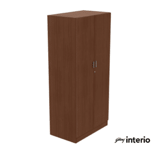 Godrej Interio Genesys 2 Door Wardrobe (Dark Walnut) Front Angle View