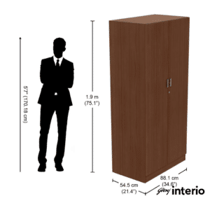 Godrej Interio Genesys 2 Door Wardrobe (Dark Walnut) Dimensions