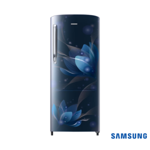 Samsung 183 Liters 2 Star Single Door Fridge (Blooming Saffron Blue, RR20C2712U8) Front View