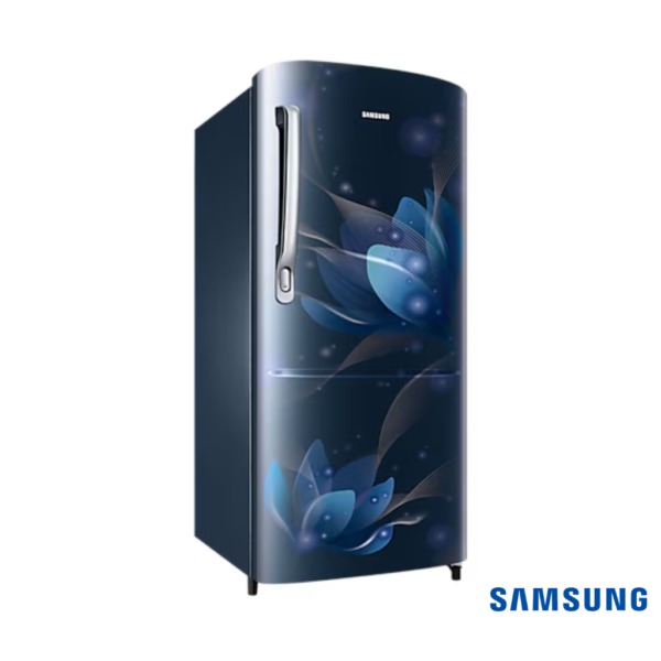 Samsung 183 Liters 2 Star Single Door Fridge (Blooming Saffron Blue, RR20C2712U8) Front Angle View 1
