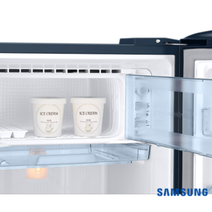 Samsung 183 Liters 2 Star Single Door Fridge with Base Stand Drawer (Blooming Saffron Blue, RR20C2712U8) Freezer Box