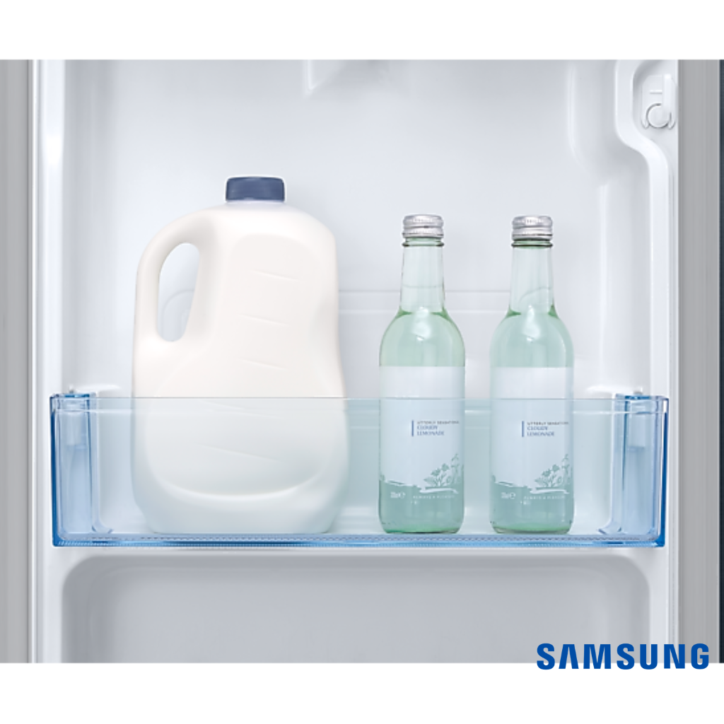 Samsung 183 Liters 2 Star Single Door Fridge with Base Stand Drawer (Blooming Saffron Blue, RR20C2712U8) Tall Bottle Guard